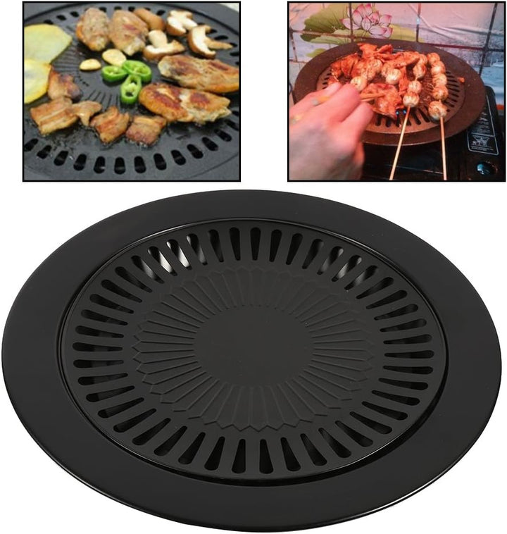 Fdit BBQ Grillpfanne Antihaft Klassische Platte Gusseisen Grillpfanne Spülmaschinenfest Abnehmbare A