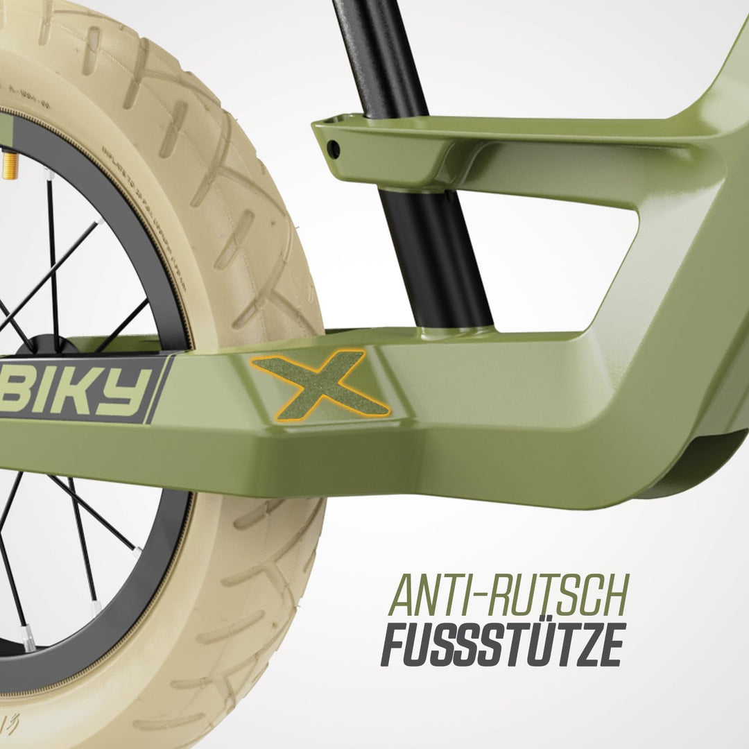 BERG Biky Retro Green Laufrad, 12'' Kinderfahrrad, Für Kinder von 2 bis 5 Jahre, Retro Grün, Green