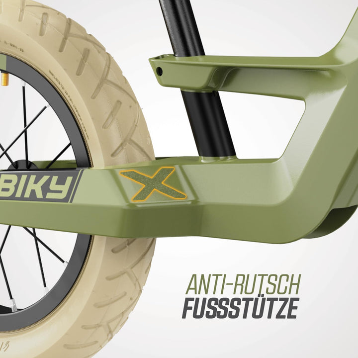 BERG Biky Retro Green Laufrad, 12'' Kinderfahrrad, Für Kinder von 2 bis 5 Jahre, Retro Grün, Green