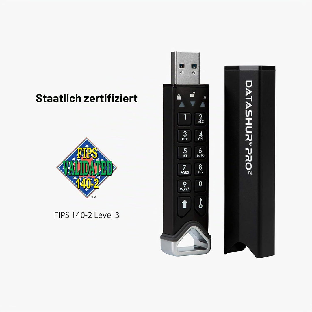 iStorage datAshur PRO2 4 GB | Sicheres Flash-Laufwerk | Zertifiziert nach FIPS 140-2 Level 3 | Passw