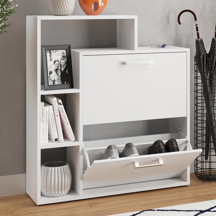 Vicco Schuhkipper Orlando, Schuhregal, Weiss, 24.5 x 90 cm Weiss 2 Fächern, Weiss 2 Fächern