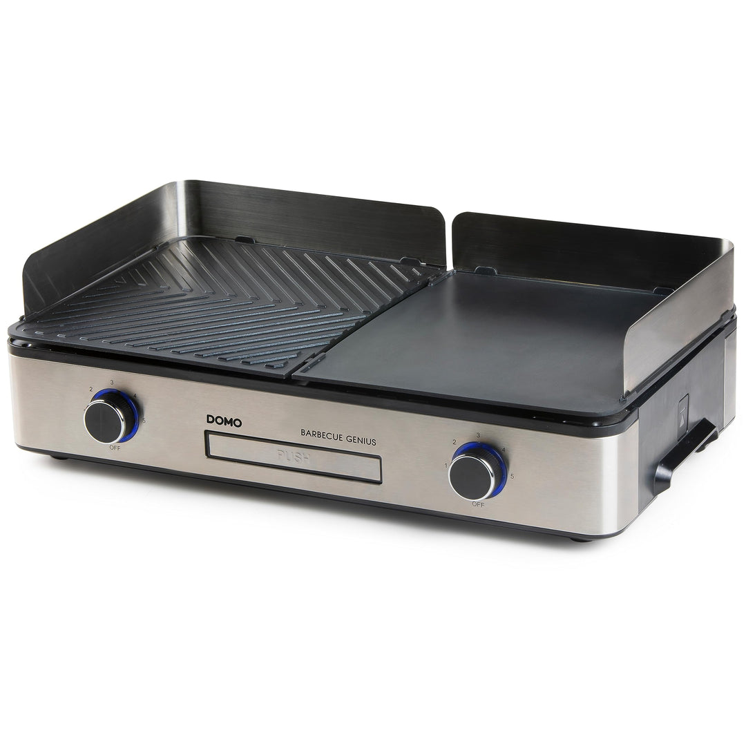 DOMO DO9259G Barbecue Genius – Tischgrill elektrisch mit 2 Temperaturzonen – 2400 W – Kontaktgrill &