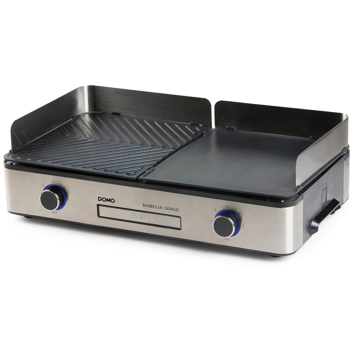 DOMO DO9259G Barbecue Genius – Tischgrill elektrisch mit 2 Temperaturzonen – 2400 W – Kontaktgrill &