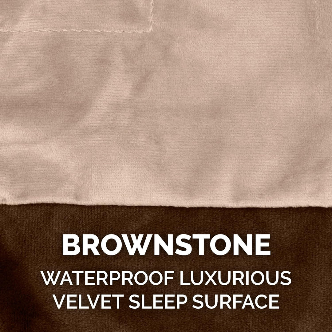Furhaven XL Waterproof Two-Tone Luxe Velvet Dog Blanket, Washable - Brownstone, Extra Large Brownsto