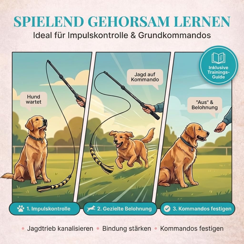 HUND IST KÖNIG® Reizangel Hunde - Profi Reizangel für Hunde für ultimativen Spielspass & körperliche