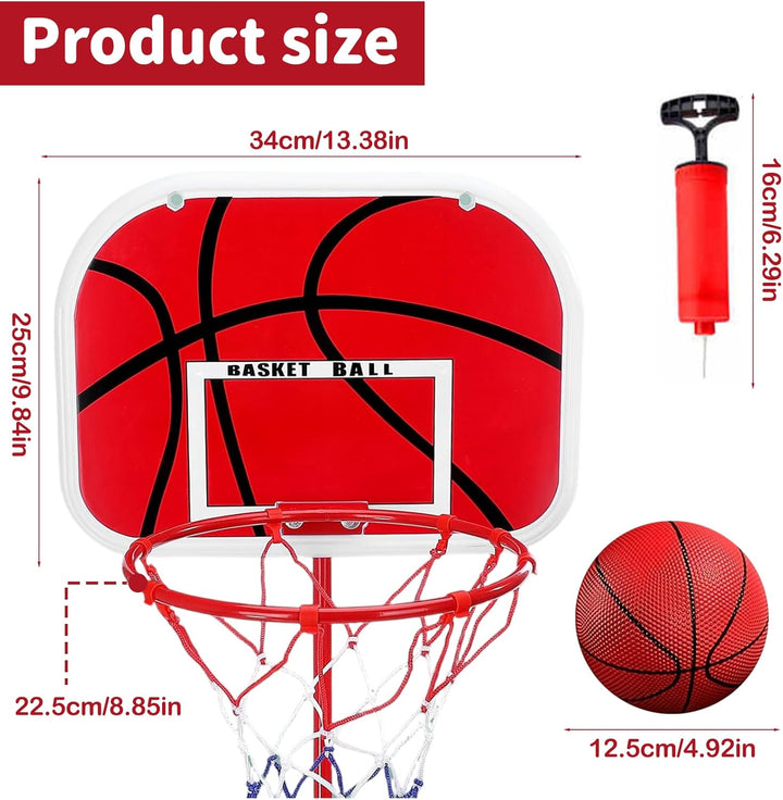 Basketballkorb Outdoor für Kinder,Inkl.2X Netze,3X Basketball,Pumpe & Installationstools,50–150cm Hö