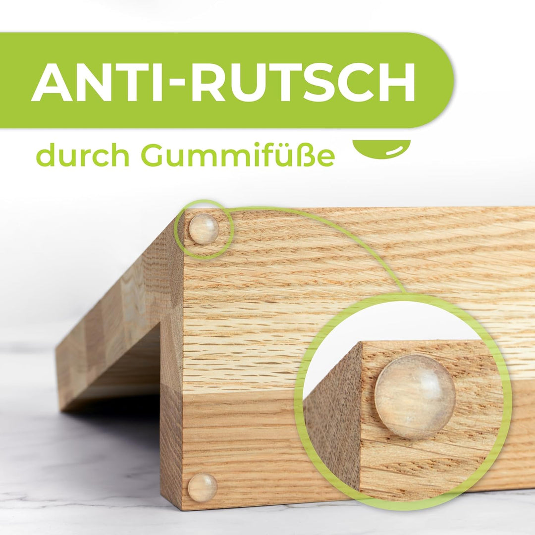 Messerblock mit Hirschmotiv Magnetisch Messerhalter Messerbrett Holz Eiche Edler Holzblock ohne Mess