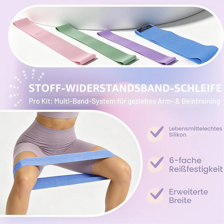 【Pilates Ring Set】 14 Zoll Magic Circle mit Dual Padded Handles, Pilates Mini Ball und Resistance Ba