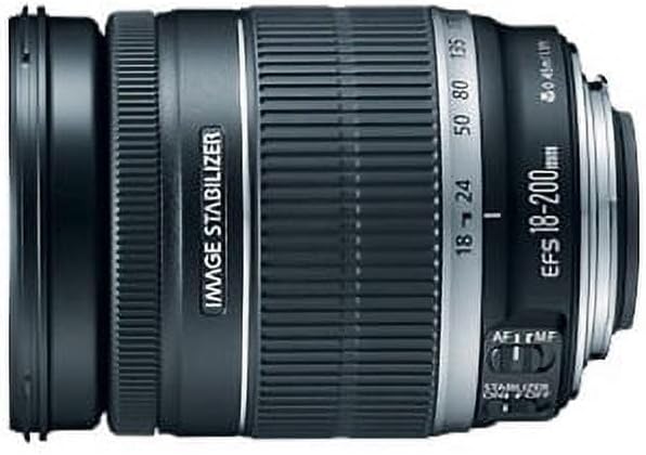 Canon EF-S 18-200mm F3.5-5.6 IS Objektiv (72mm Filtergewinde) schwarz Single, Single