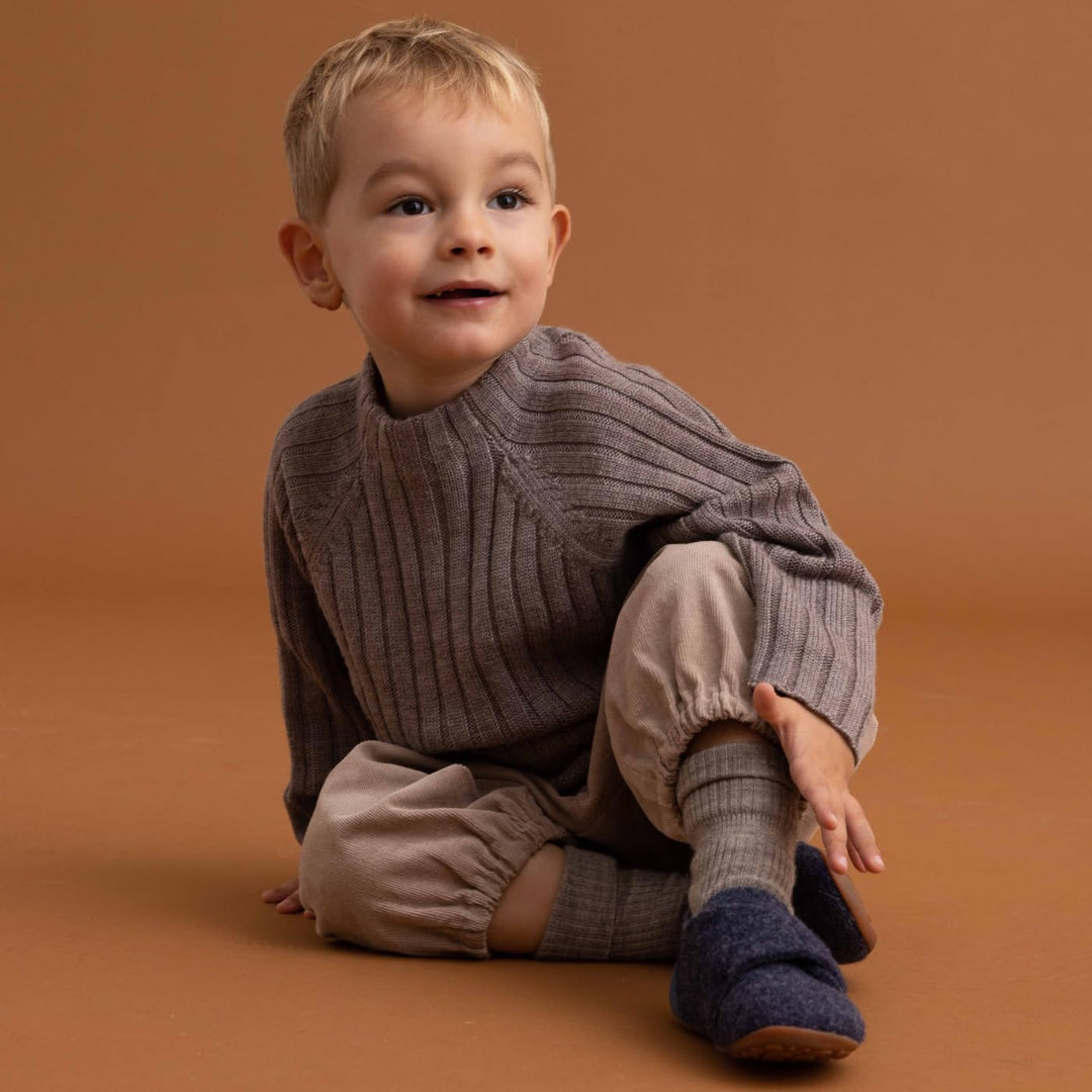 Bisgaard Unisex Kinder Casual Wool Slipper 22 EU Blau, 22 EU Blau