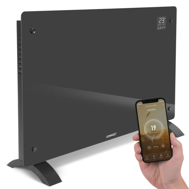 VONROC Elektroheizung energiesparend 2000W - Konvektor Heizung [24qm Räume] - Mobile Elektrische Hei