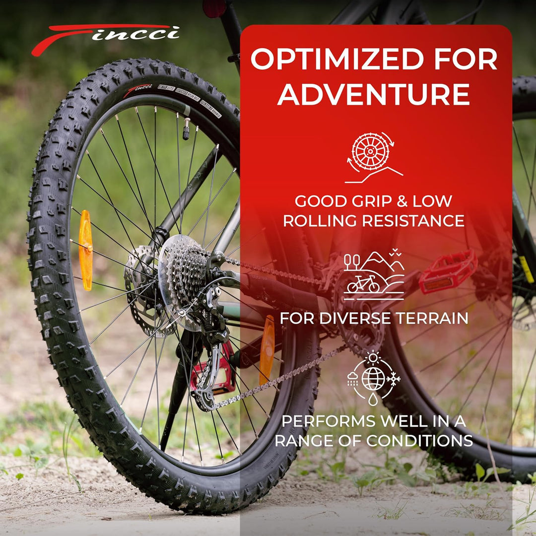 Fincci Fahrradreifen 29 x 2.6 Zoll 66-622 ETRTO Reifen mit Nylonschutz, 60 TPI für Mountain, MTB, Do