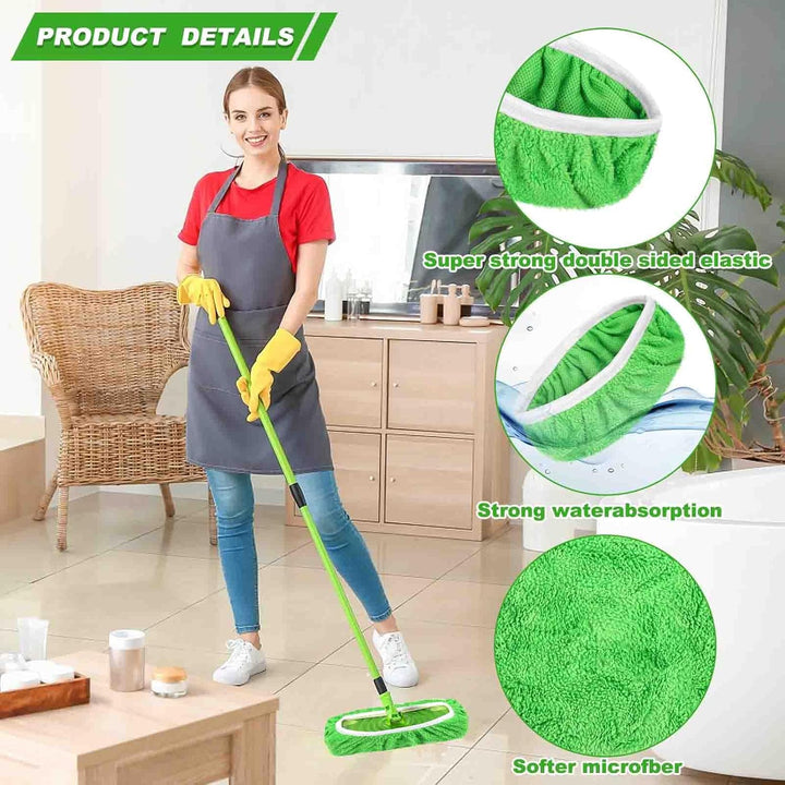 8 Stück Bodentücher für Swiffer, Mehrweg Flachmopptuch 25,4x11,5cm, Bodenwischer Nass für Swiffer Sw