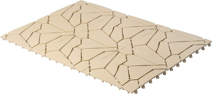 UPP Gartenplatten 30x30 cm Naturstein Optik | Wetterfester Kunststoff Bodenbelag | Klickfliesen für