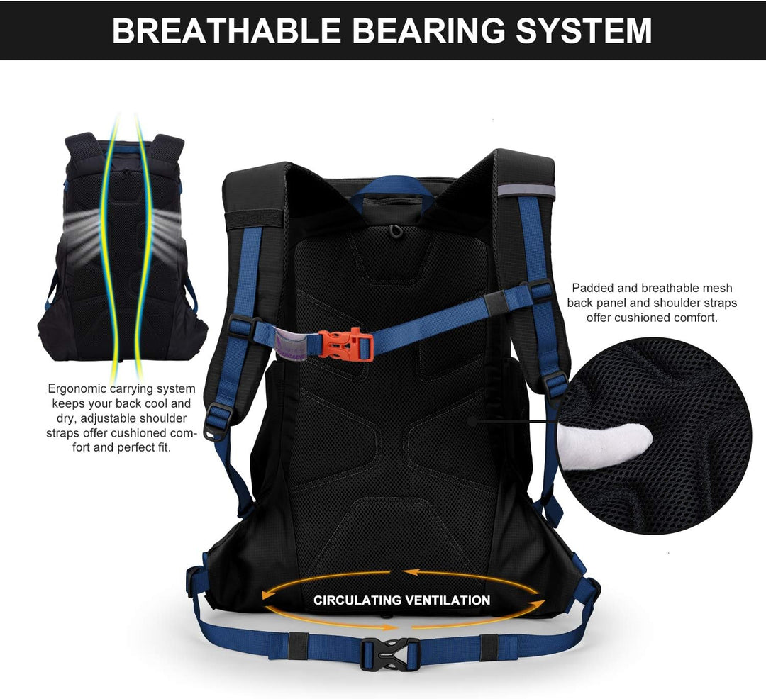 MOUNTAINTOP 35L Wanderrucksack Herren Damen Reiserucksack Trekkingrucksack Leicht Outdoor Camping Ru