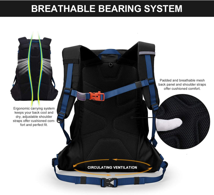 MOUNTAINTOP 35L Wanderrucksack Herren Damen Reiserucksack Trekkingrucksack Leicht Outdoor Camping Ru