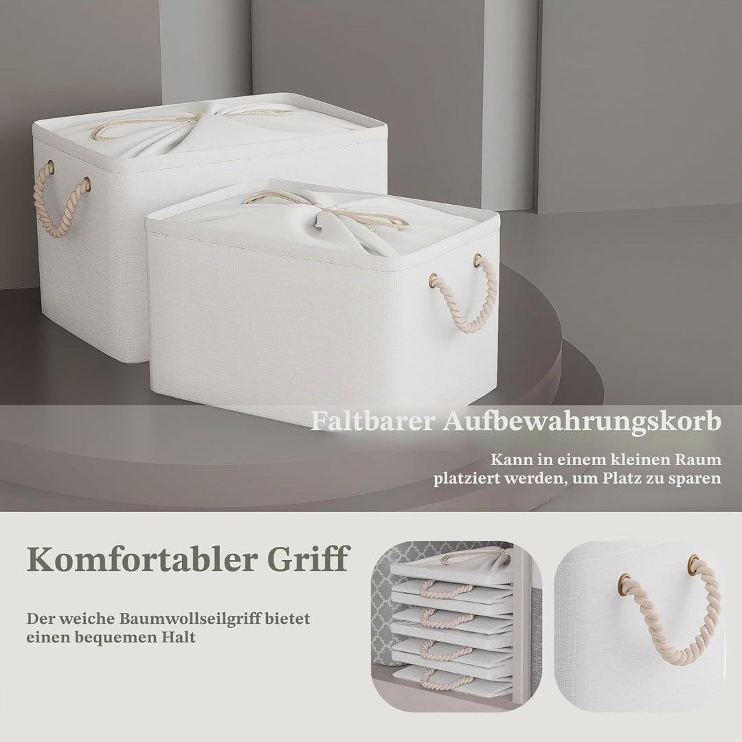 OUTBROS Aufbewahrungskörbe, 33 x 23 x 20 cm Faltbare Stoffboxen mit Kordelzug und Griff,Aufbewahrung