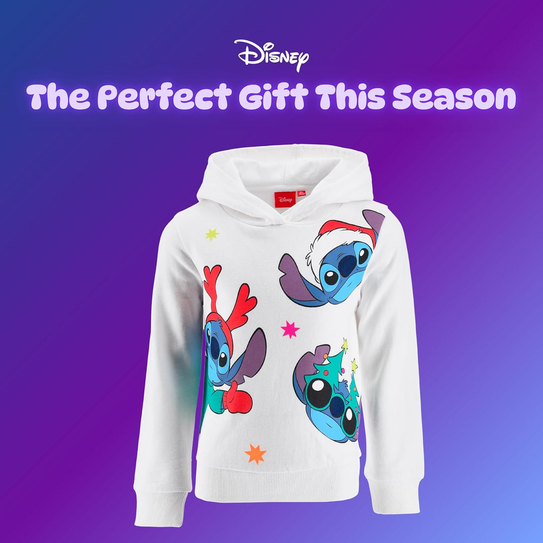 Disney Stitch Mädchen Kapuzenpullover, Design Weihnachts Sweatshirt, Pullover für Mädchen, Grössen 3