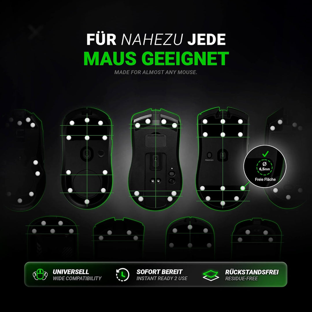 SensoryBoost FPS (d) Dot Skates (PTFE) Universelle Mausfüsse für maximale Kontrolle &amp; präzises Gleit