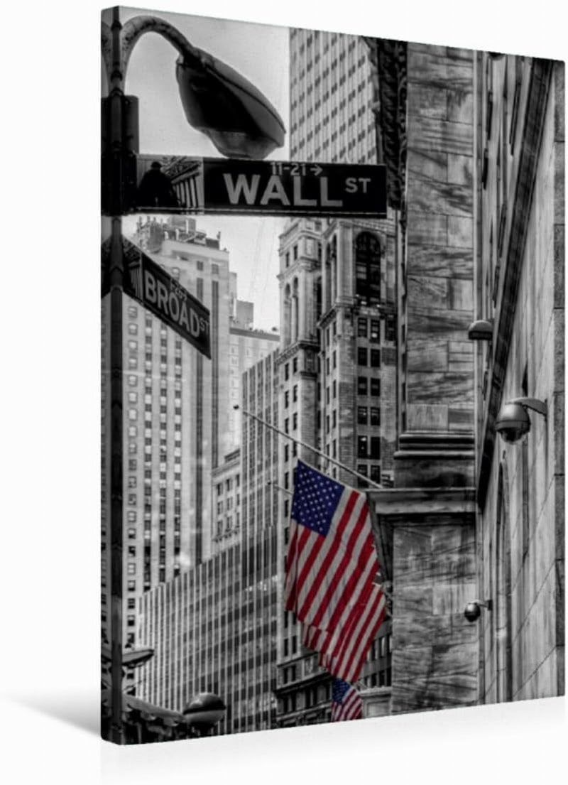 Premium Textil-Leinwand 50 x 75 cm Hoch-Format New York - Wall Street | Wandbild, HD-Bild auf Keilra