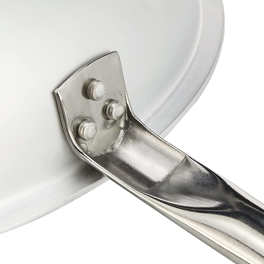 Pentole Agnelli Pfanne zum Wenden von Pasta und Risotto mit Rohrstiel, aus Aluminium 3 mm 28 cm silb