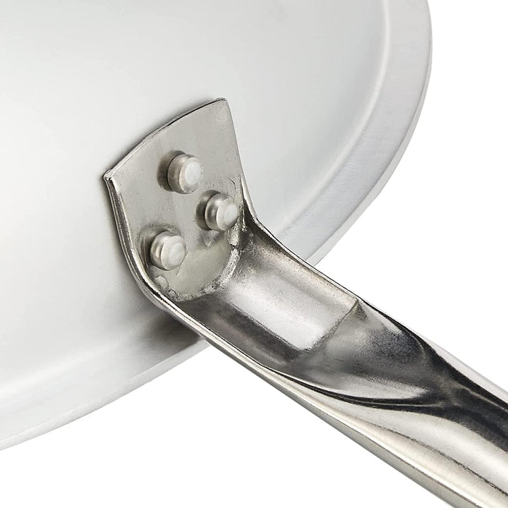 Pentole Agnelli Pfanne zum Wenden von Pasta und Risotto mit Rohrstiel, aus Aluminium 3 mm 28 cm silb