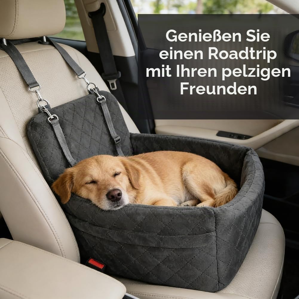 Hunde Autositz, Hundesitz Auto Rückbank, Hundesitz Auto mit Dickem Memory-Schaum, Sicherer Hundesitz