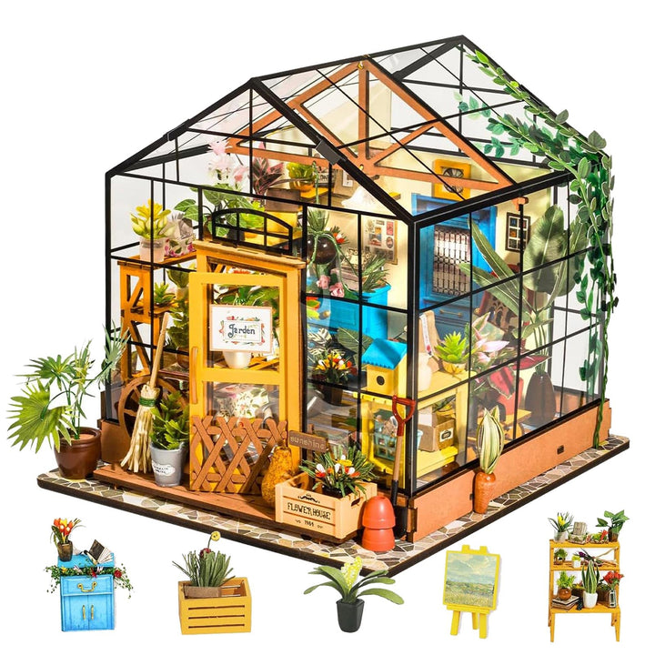 Rolife DIY Miniature House Miniatur Haus Bausatz Selber Bauen mit LED Licht Deko 3D Holzpuzzle Model