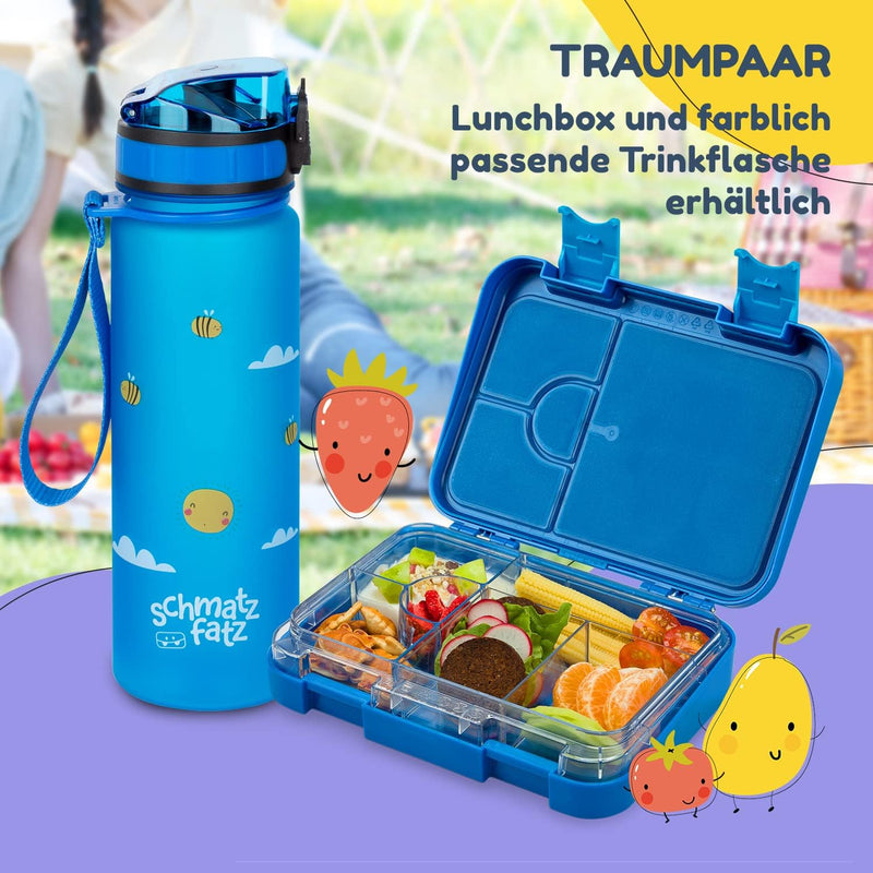 schmatzfatz Junior Brotdose Kinder mit Fächern| BPA Frei Lunchbox Kinder| Bento Box Kinder | Brotbox