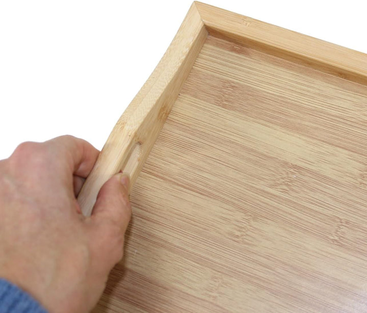Betttablett klappbar gross Bambus Frühstückstablett fürs Bett Serviertablett mit Beinen Tablett Esse