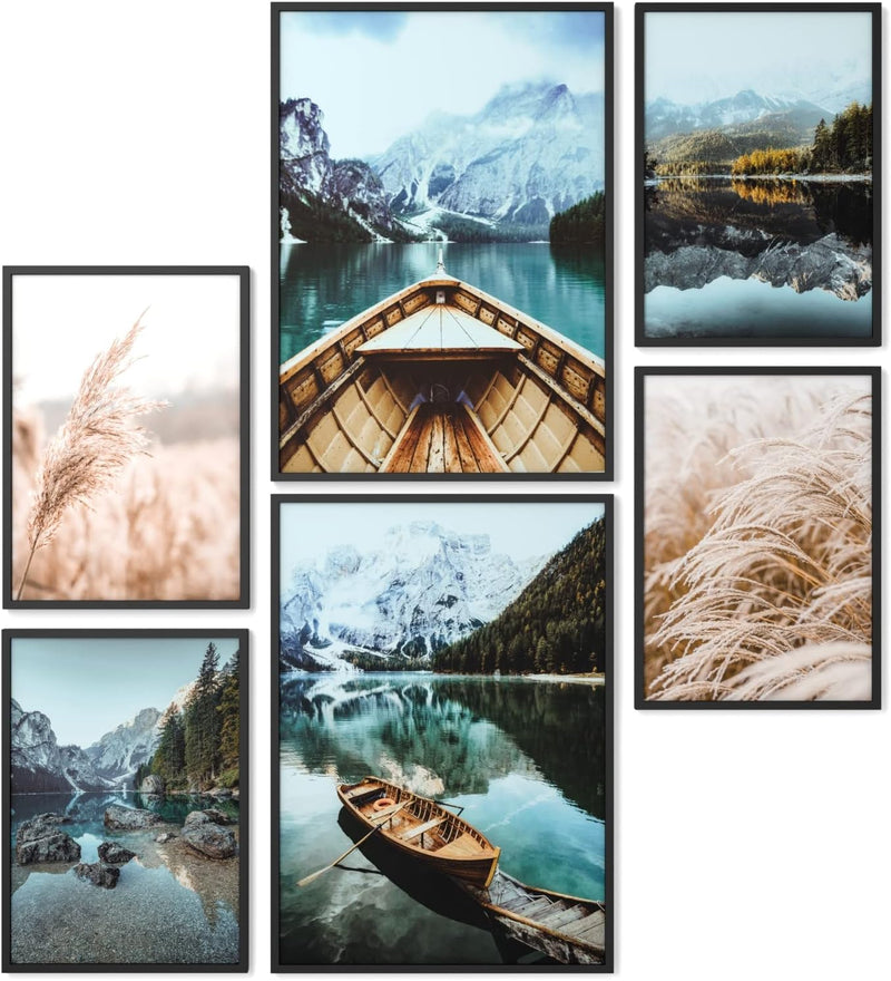 Papierschmiede® Mood Poster Set Lake View, Bilder Wohnzimmer Deko Schlafzimmer, 2x DIN A3 (ca. 30x42