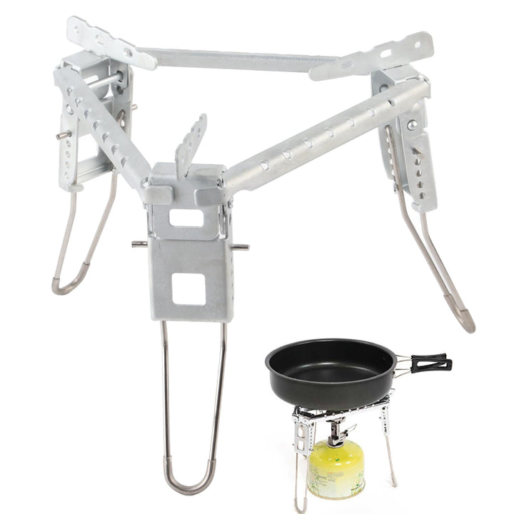 Camping Topfständer, 15,5-19,2cm/6,1-7,6 Zoll Höhe Verstellbar Rostfreier Stahl Faltbarer Gasherd To