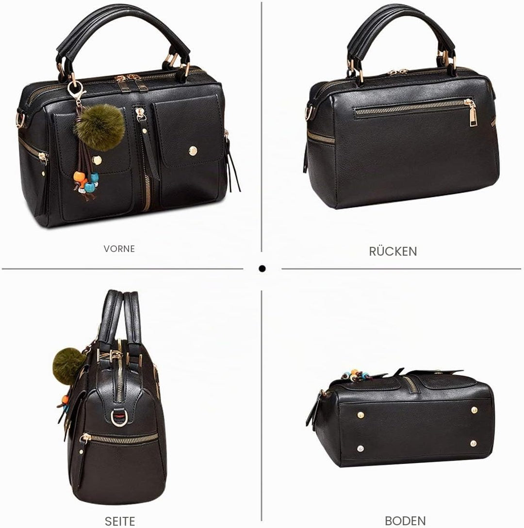 NICOLE &amp; DORIS Damen Mode Handtaschen Modestil Kunstleder Tasche Reissverschluss Umhängetasche Damen