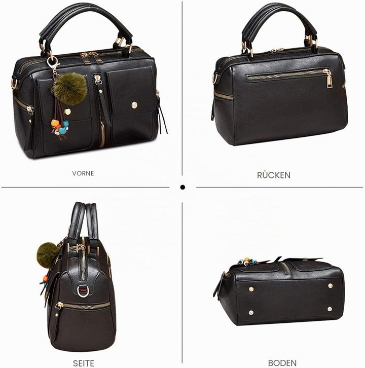 NICOLE &amp; DORIS Damen Mode Handtaschen Modestil Kunstleder Tasche Reissverschluss Umhängetasche Damen