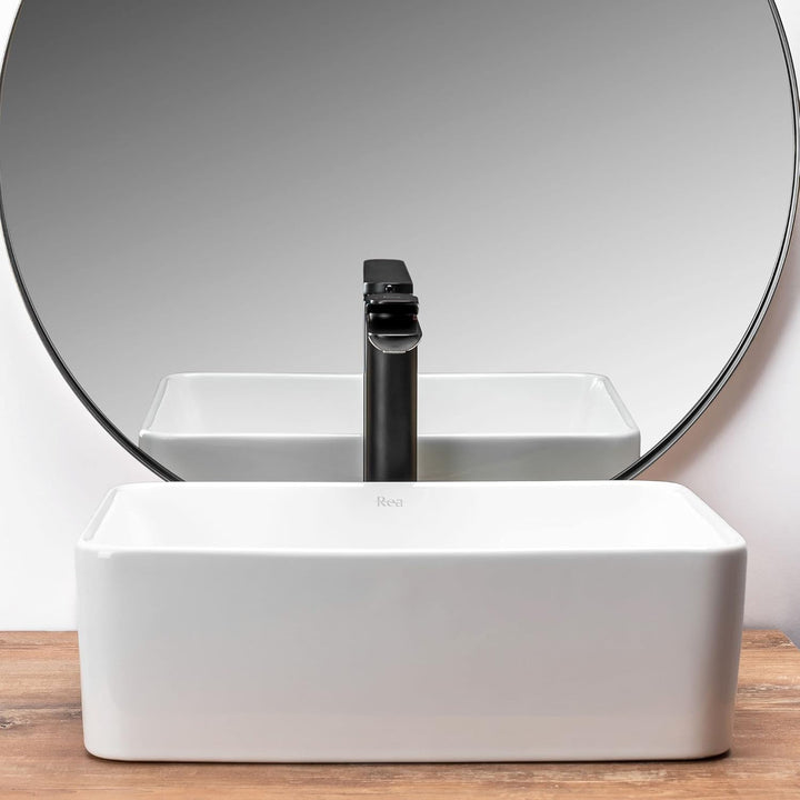 VBChome Waschbecken 41 x 31 cm klein rechteckiges Waschbecken Keramik Waschtisch Handwaschbecken AUF