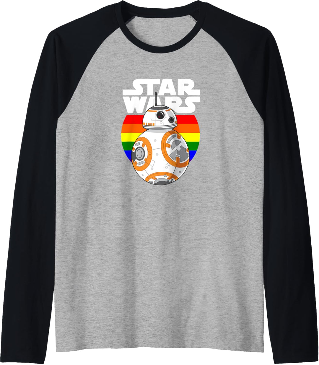 Star Wars BB-8 Pride Rainbow Circle Background Raglan