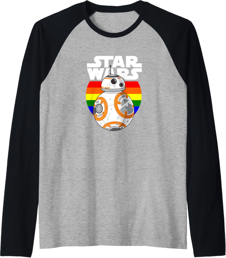 Star Wars BB-8 Pride Rainbow Circle Background Raglan
