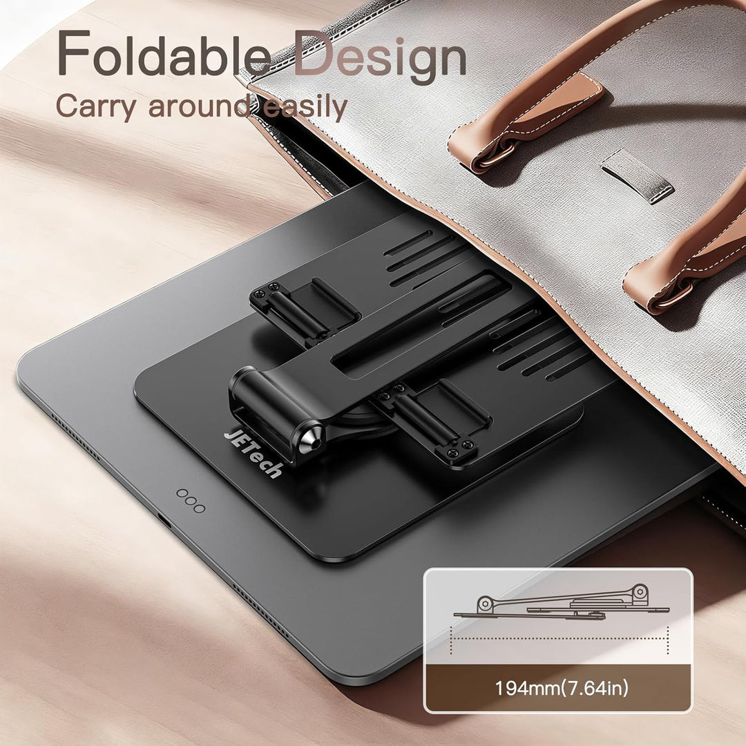 JETech Tablet Ständer, Einstellbare Drehlager Desktop Halter mit 360 Grad Drehbarem Fuss, Faltbare H