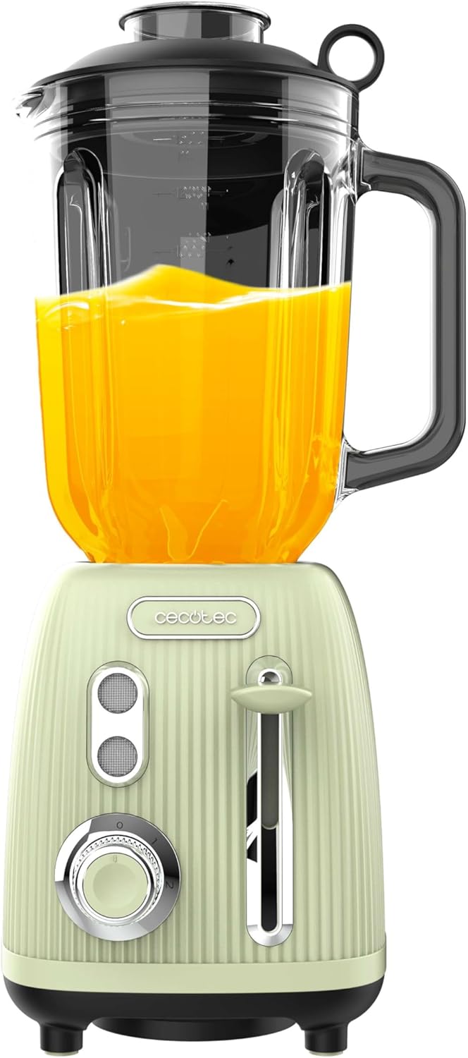 Cecotec Standmixer Retro Power Black Titanium RetroGreen. 1200W Maximale Leistung, 2 Geschwindigkeit