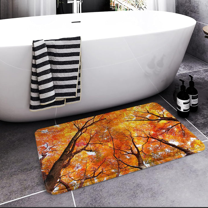 Britimes Herbst-Badematte für Badezimmer, Badezimmermatten, Teppiche, kein Rutschen, Herbstbaumblätt