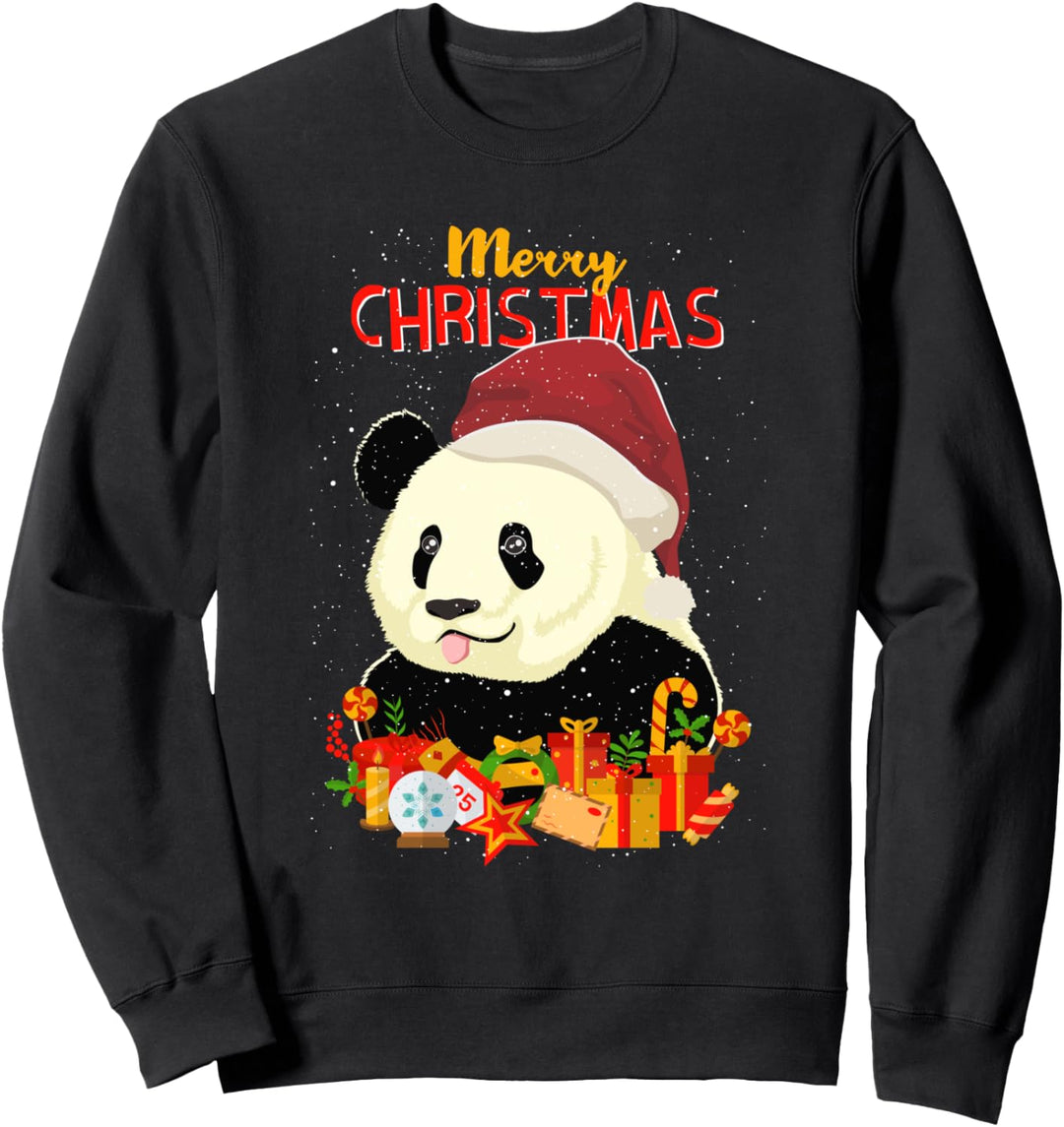 Merry Christmas Panda Bär Pandas Ugly X-Mas Sweater Santa Sweatshirt