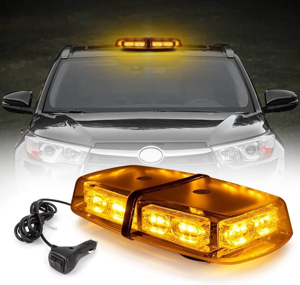 ROUTEKING 36 LED Warnleuchte - 12/24V Rundumkennleuchte Warnlicht 7 Modi Light Mit Super Magnetfuss,