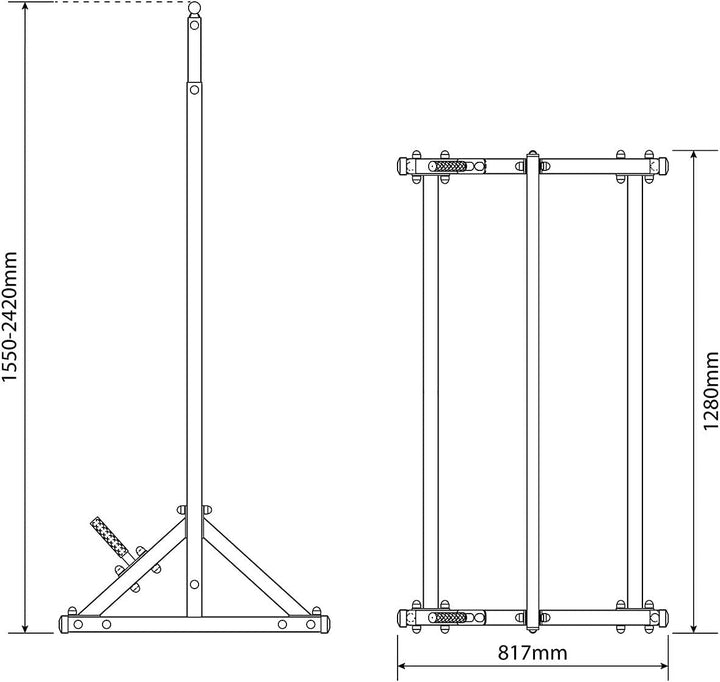 K-Sport: Stationäre Klimmzugstange bis 140kg, mit Pull-Up Bar & Halter für Gewichte I Klimmzugturm f