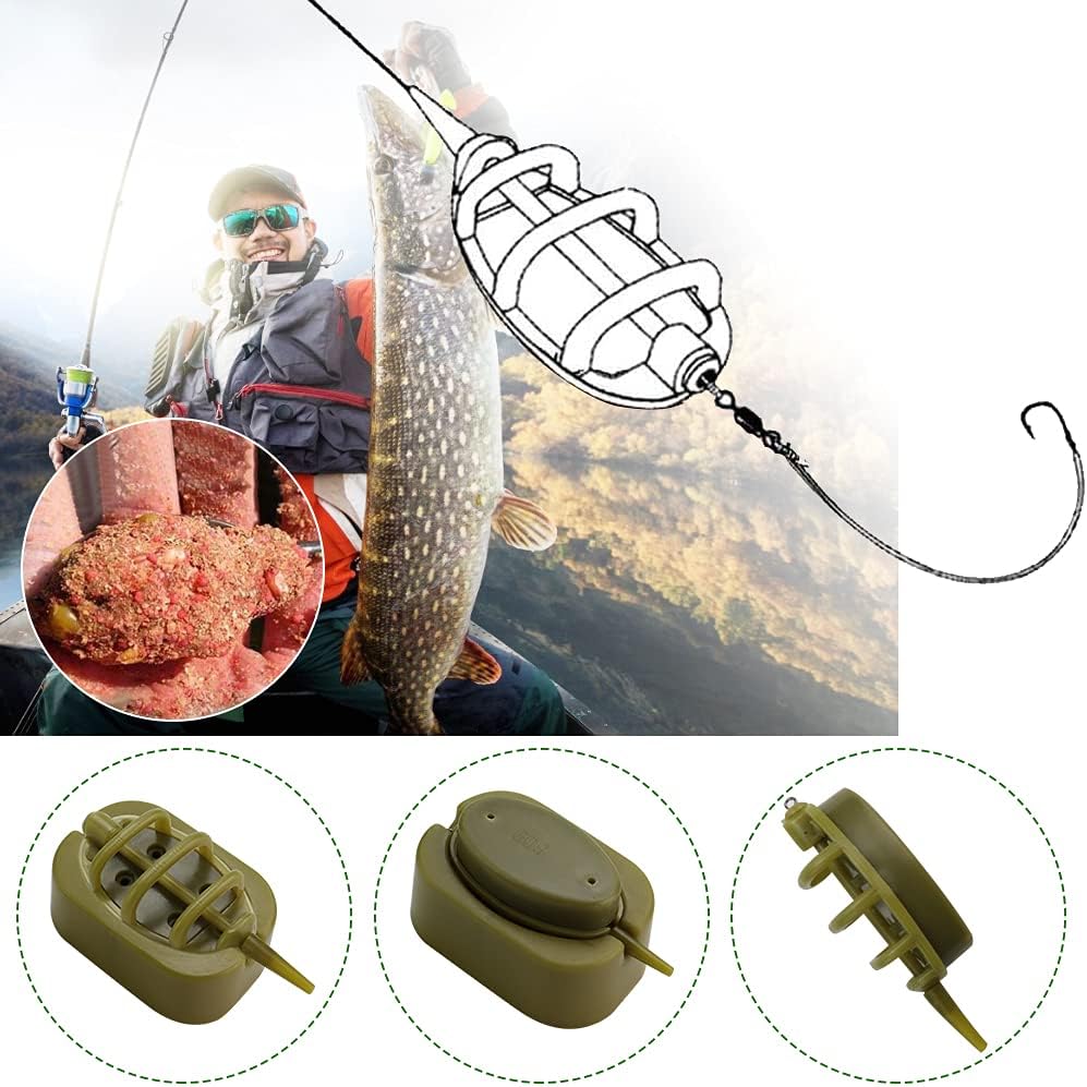 LYTIAVGEN 8 Stück Angeln Feeder Set Fishing Feeders Inline Method Feeder Set Kunststoff Angeln Futte