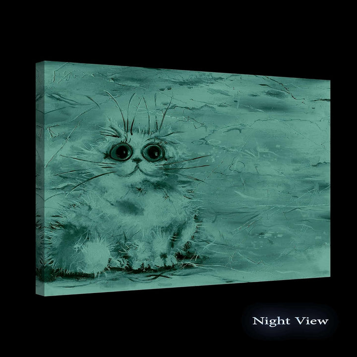 Startonight Bilder Nette Farbige Katze für Kinder, Leinwandbilder Moderne Kunst, Tiere Wanddeko Kuns
