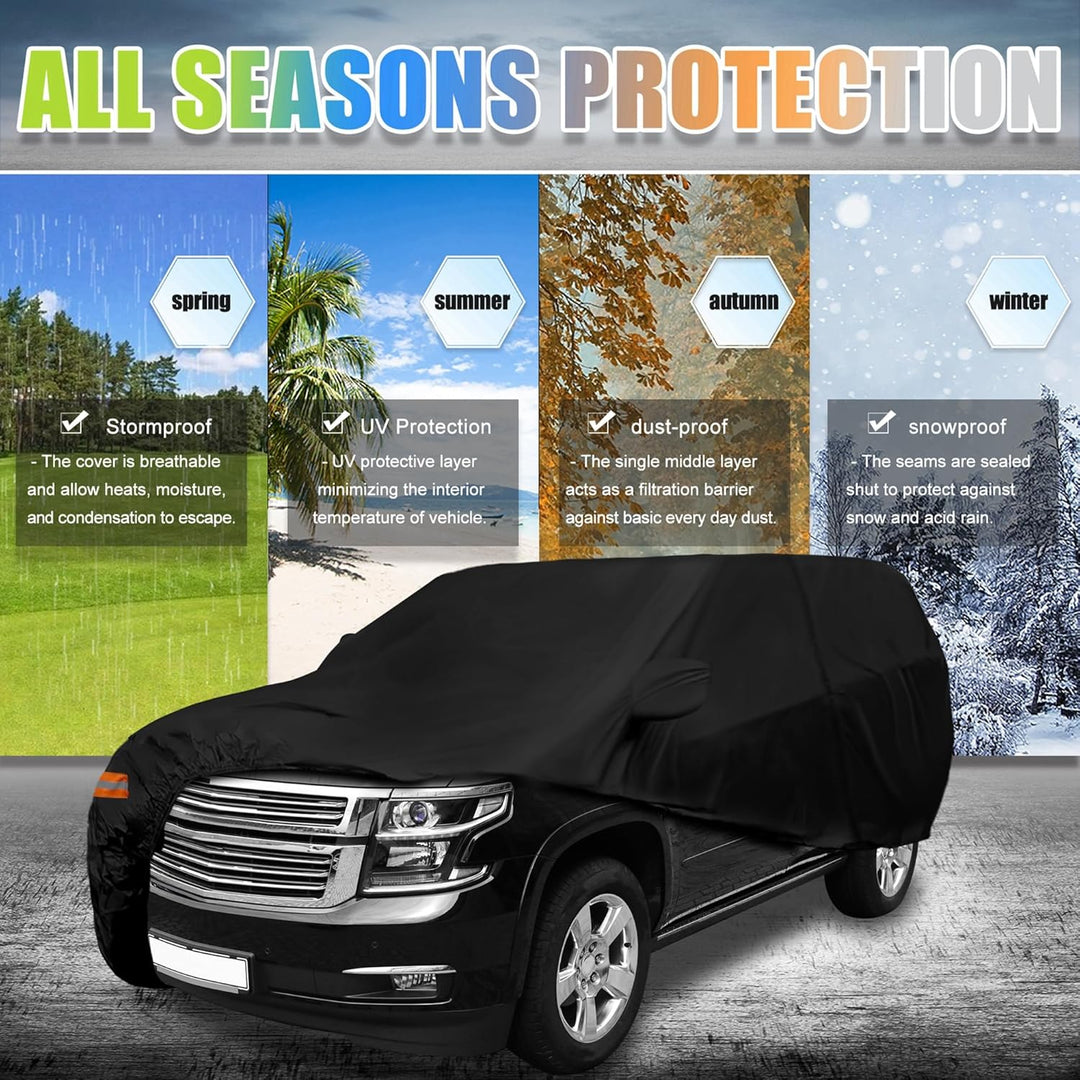 X AUTOHAUX Autoabdeckung SUV Auto Abdeckung Atmungsaktiv,Wasserdicht Auto Abdeckplane für Chevrolet