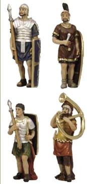Krippenfiguren Passionsfigur 4 Soldaten, geeignet für 9cm Figuren, handbemalen