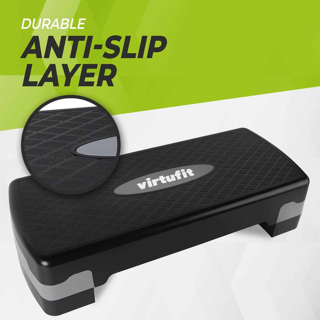 VirtuFit Essential Aerobic Fitness - Steppbrett für Zuhause Stepper höhenverstellbar und rutschfest