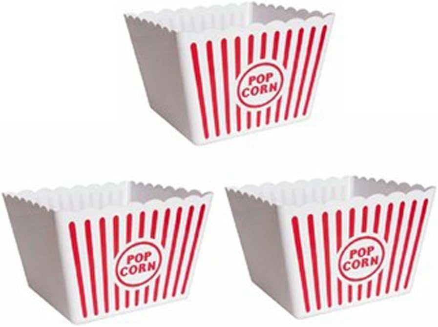 Novelty Place Kunststoff rot &amp; weiss gestreiften klassischen Popcornbehälter für Movie Night - 8 "Qu