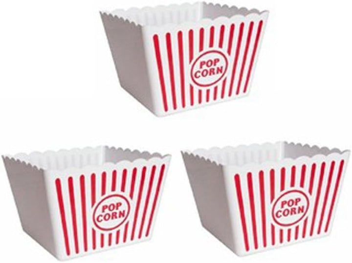 Novelty Place Kunststoff rot &amp; weiss gestreiften klassischen Popcornbehälter für Movie Night - 8 "Qu